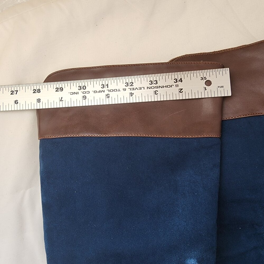 Y2K Western-Inspired Cowboy Chic Brand-New Blue Suede Women’s Knee Boots Size 9 - Picture 15 of 15